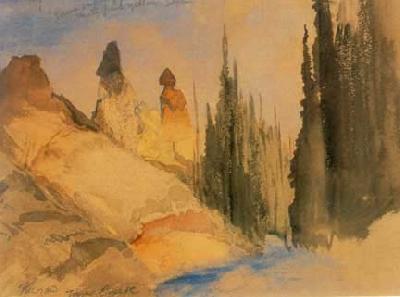 Thomas Moran Tower Creek oil painting image